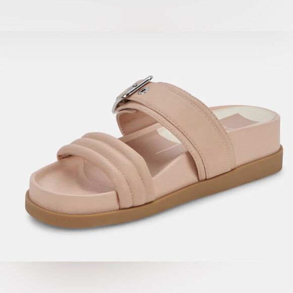 Dolce Vita cream leather platform slide sandals size 8.5 - Picture 1 of 13